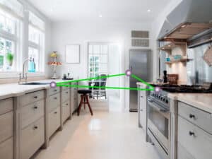 Cabinets shape kitchen